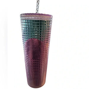 Starbucks Summer 2021 Pink & Blue Ombré Grid 24oz Venti Tumbler Teal Cold Cup